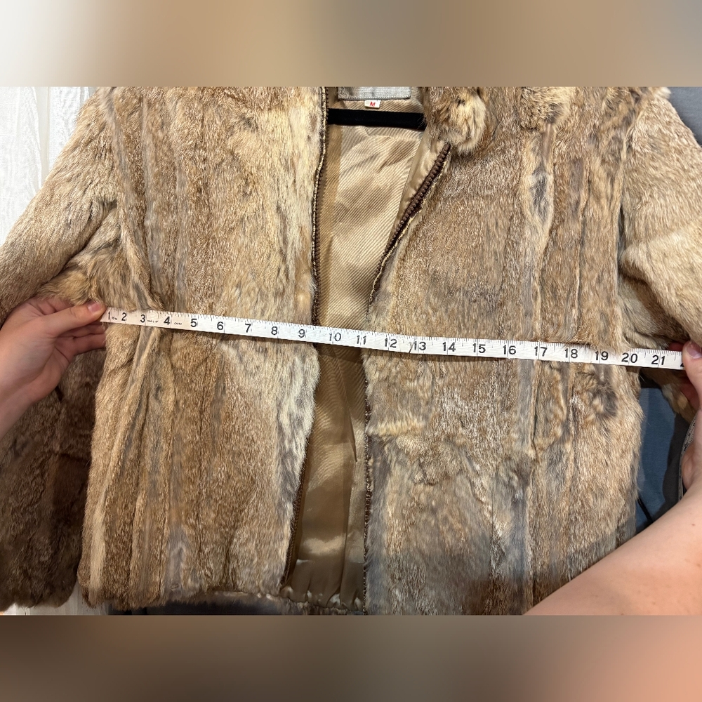 Tan Rabbit Fur Coat - Picture 7 of 7
